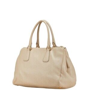 Prada bag leather shoulder Beige Tan handbag Pink